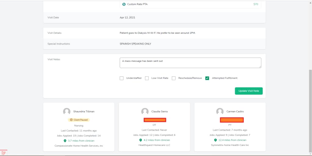 Visit Fulfillment screenshot 4